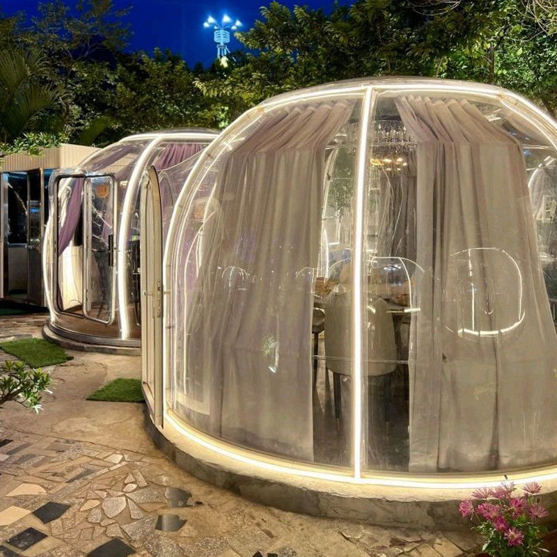 6m Γεωδαιστικός PC Dome House Με ύψος 3,3m PC Αλουμίνιο Αντίσταση UV ≥99,9%